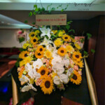 開店　周年　ヒマワリアレンジメント　向日葵　祝花　尼崎花屋　配達　noendflower